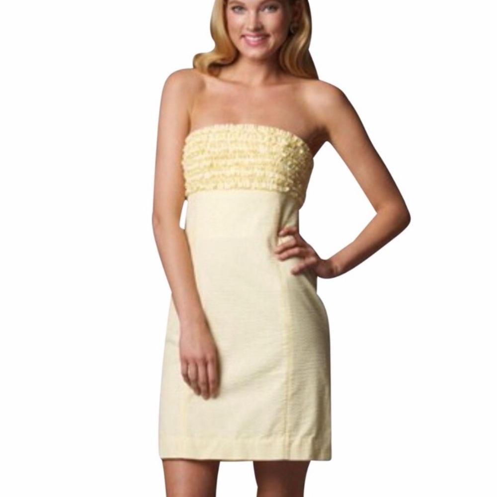 LILLY PULITZER | FRANCO SEERSUCKER STRAPLESS DRESS